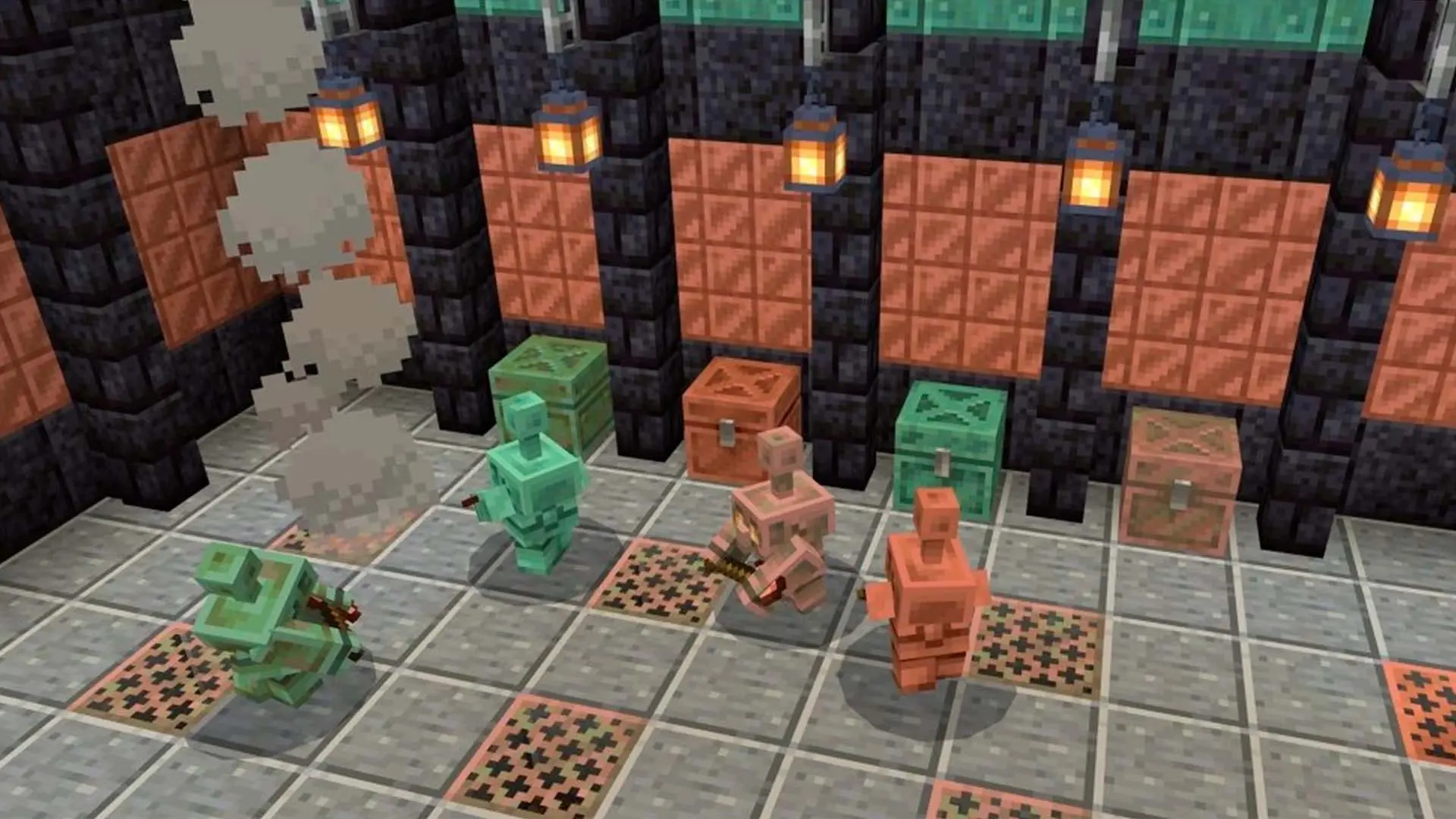 Minecraft. Медный голем: мифический помощник для кнопок и редстоуна - изображение