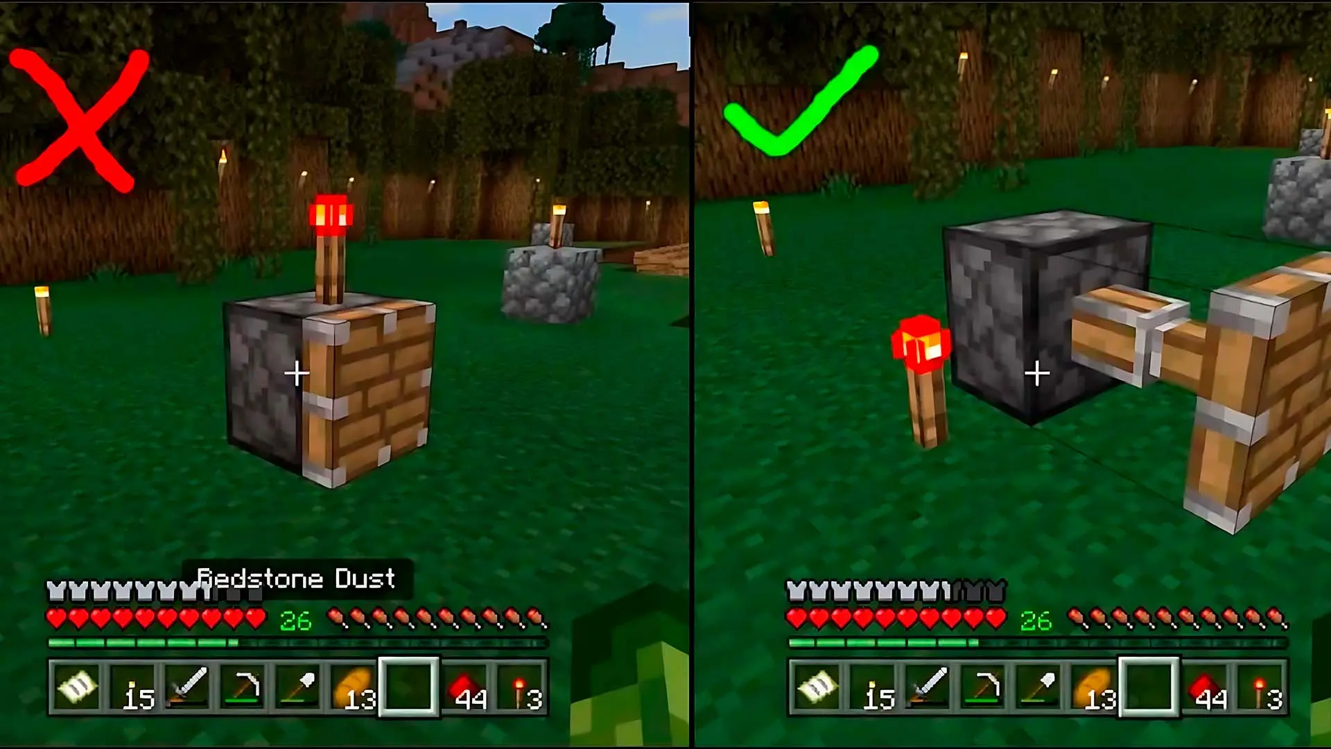 Minecraft. Как скрафтить редстоуновый факел и зачем он нужен - изображение