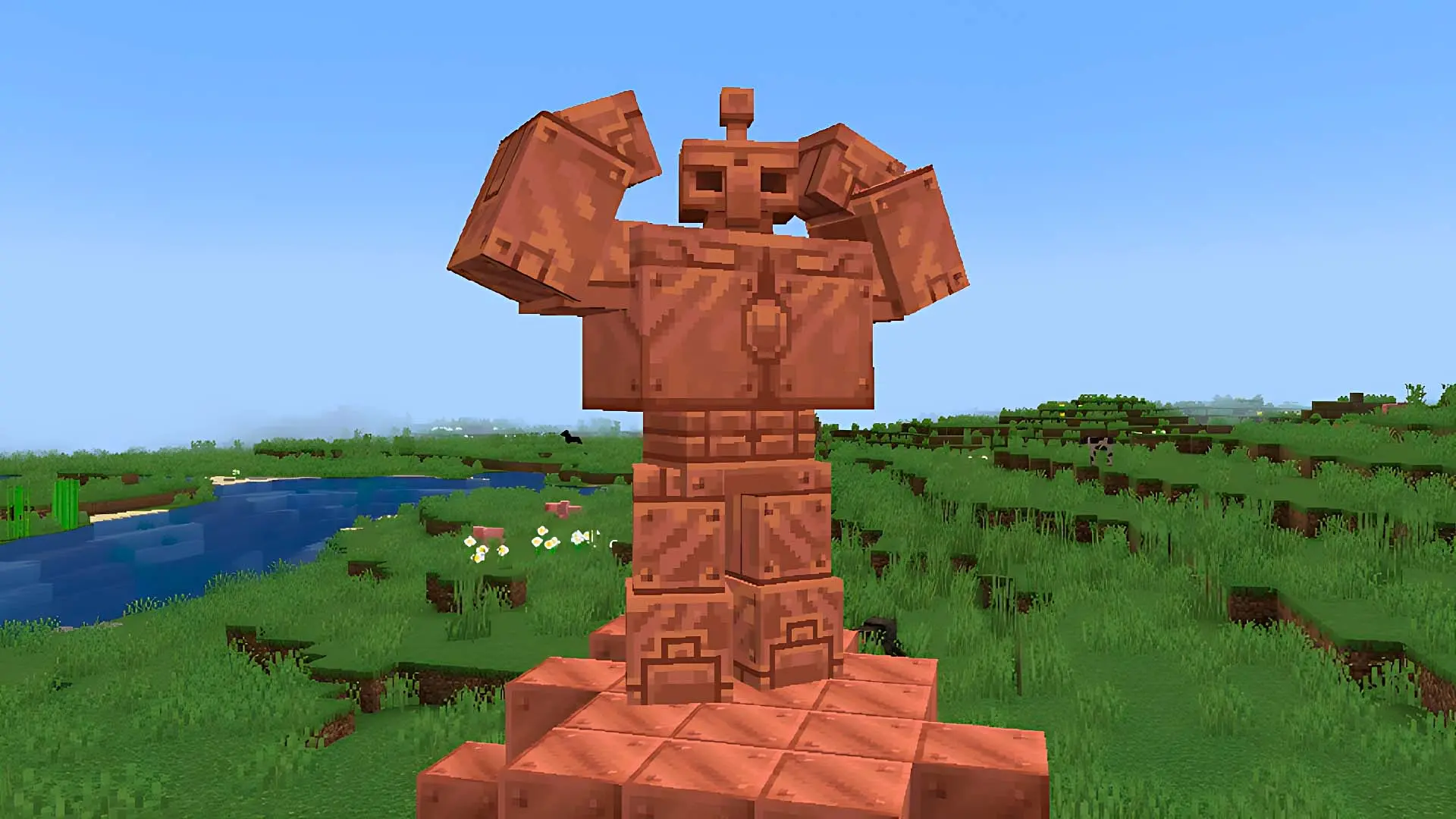 Minecraft. Медный голем: мифический помощник для кнопок и редстоуна - изображение