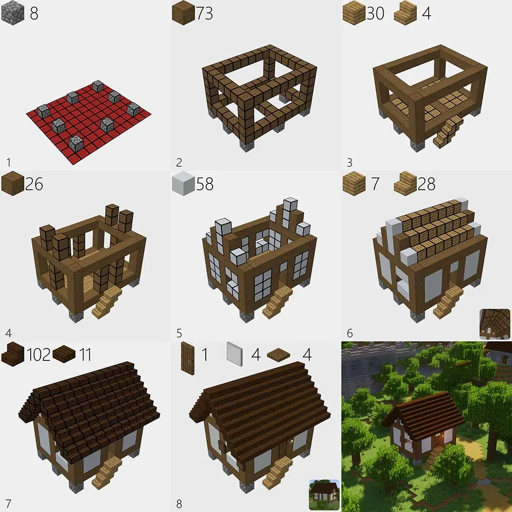 Minecraft. Дом мечты: красивые чертежи и пошаговые схематики - изображение