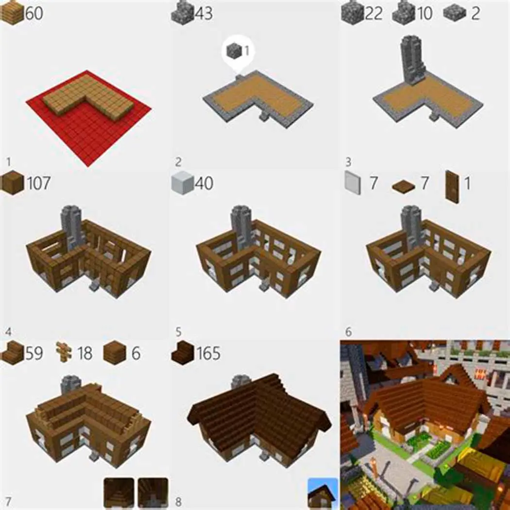 Minecraft. Дом мечты: красивые чертежи и пошаговые схематики - изображение
