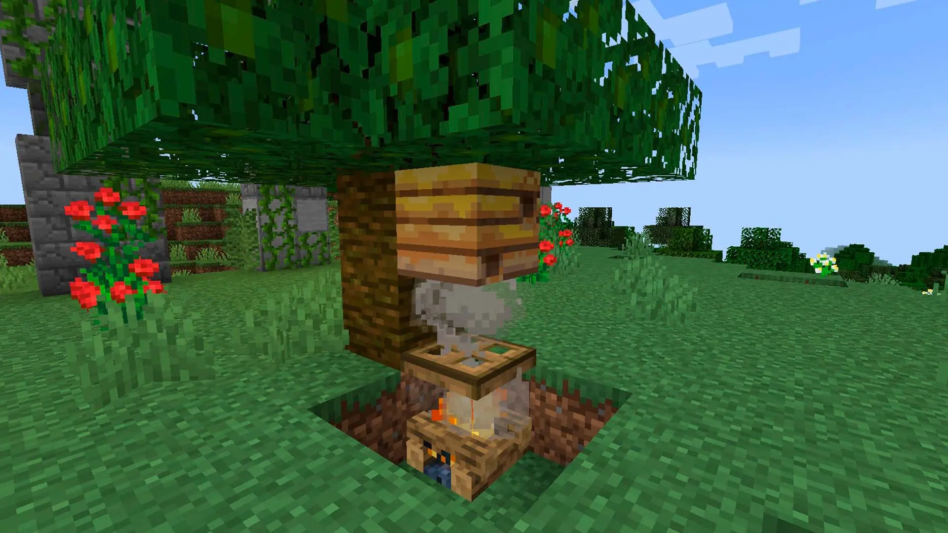 Minecraft. Как сделать костёр: крафт, приготовление еды, лайфхаки - изображение