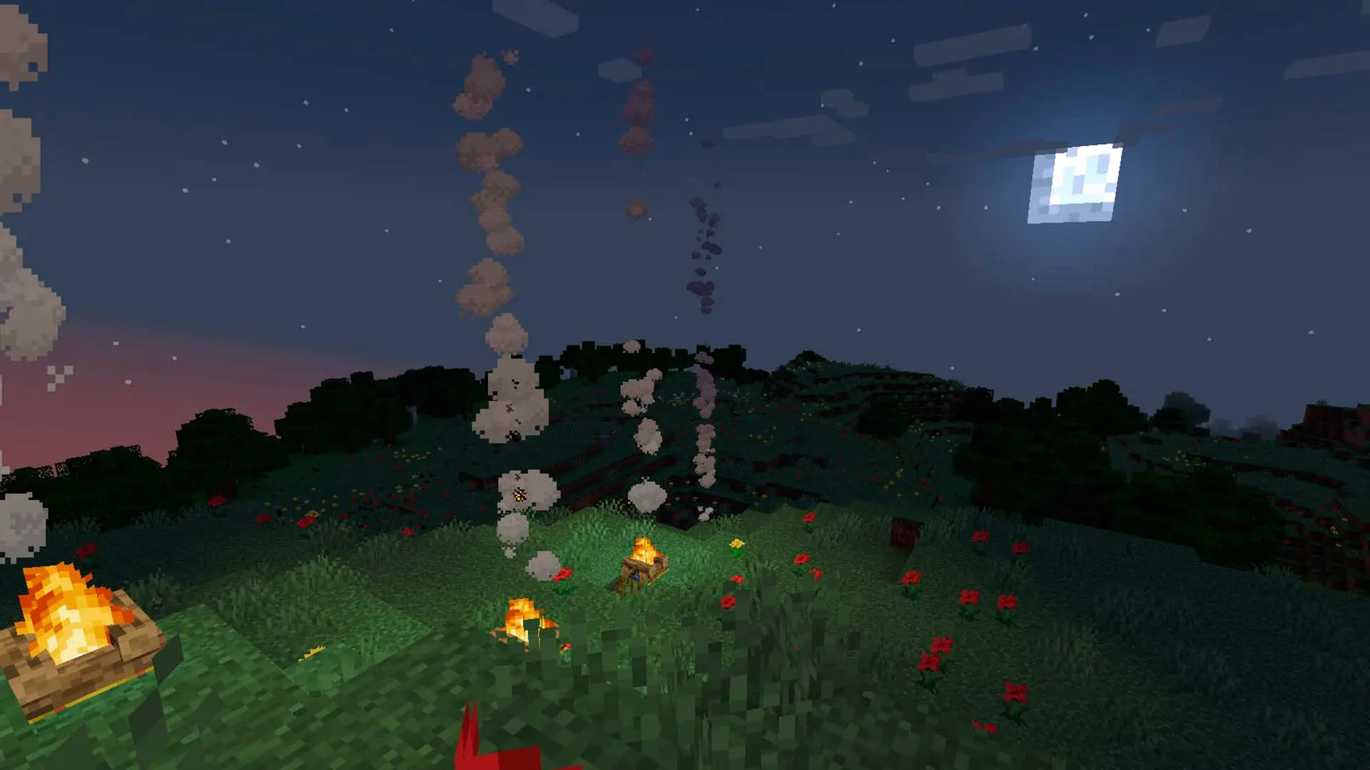 Minecraft. Как сделать костёр: крафт, приготовление еды, лайфхаки - изображение