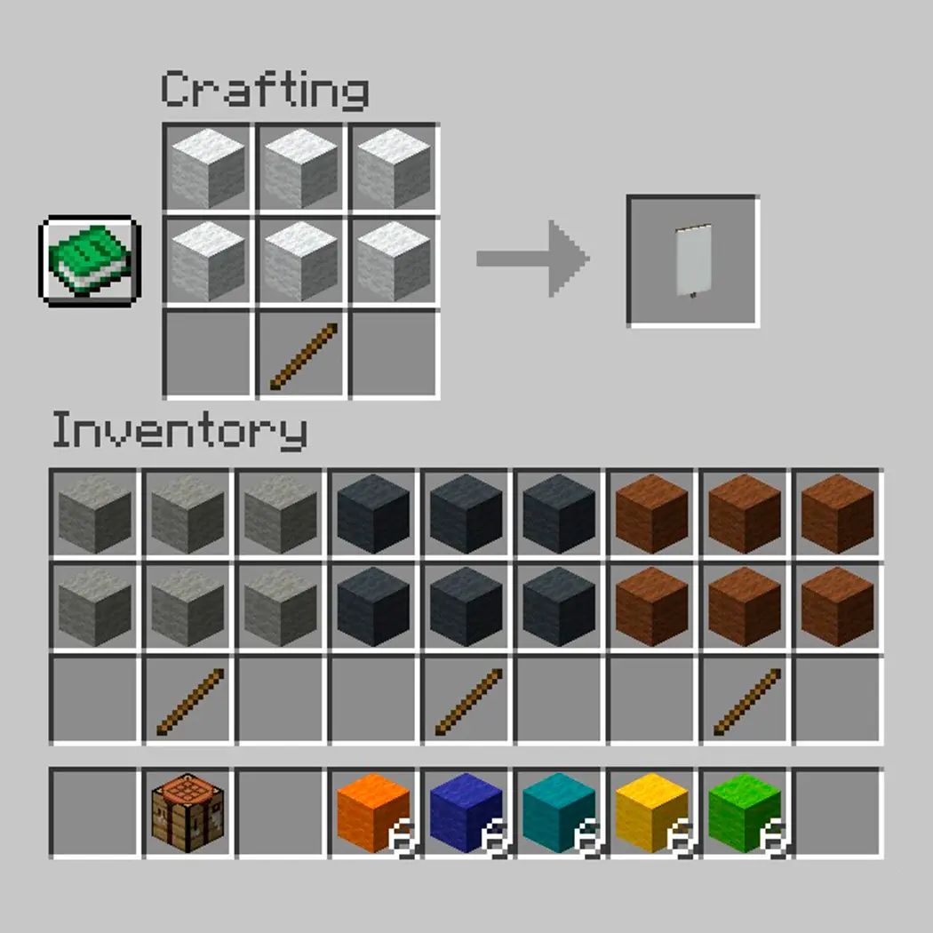 Minecraft. Как сделать флаг: крафт, окрашивание, узоры - изображение