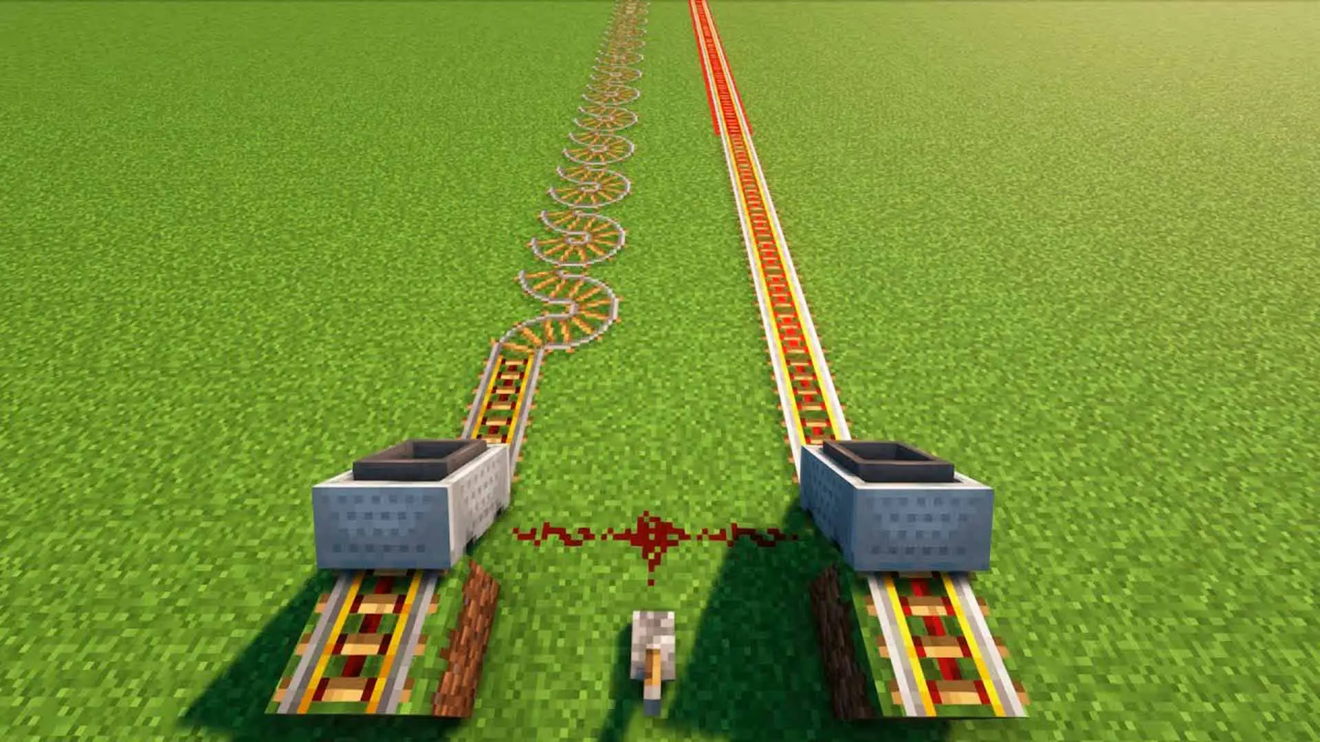 Minecraft. Как сделать рельсы: крафт, использование, отличия - изображение