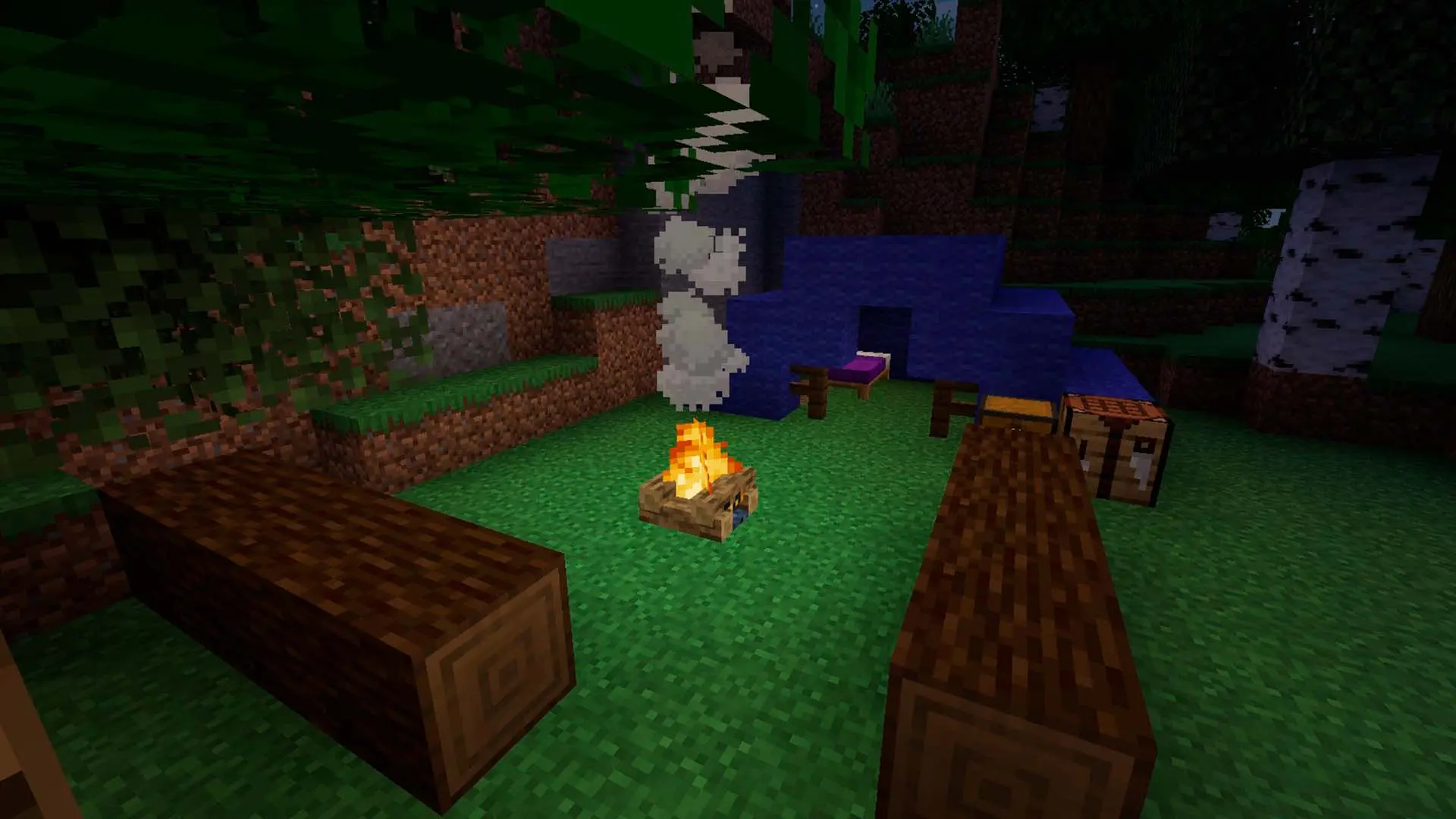 Minecraft. Как сделать костёр: крафт, приготовление еды, лайфхаки - изображение