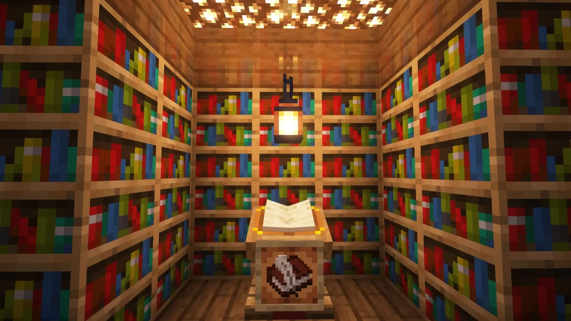 Minecraft. Как сделать книжную полку: размещение, зачарования и дизайн - изображение