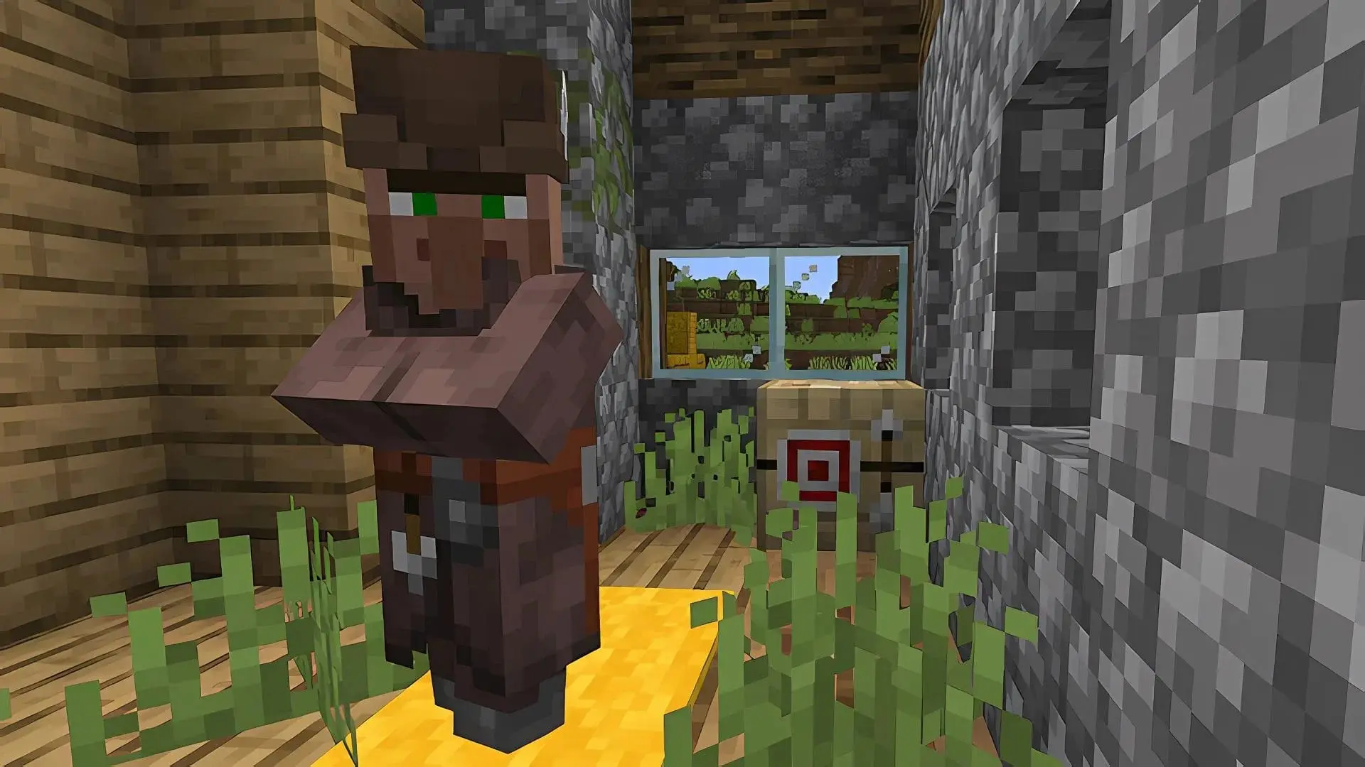Minecraft. Как сделать стол лучника: быстрый крафт и выгодная торговля - изображение