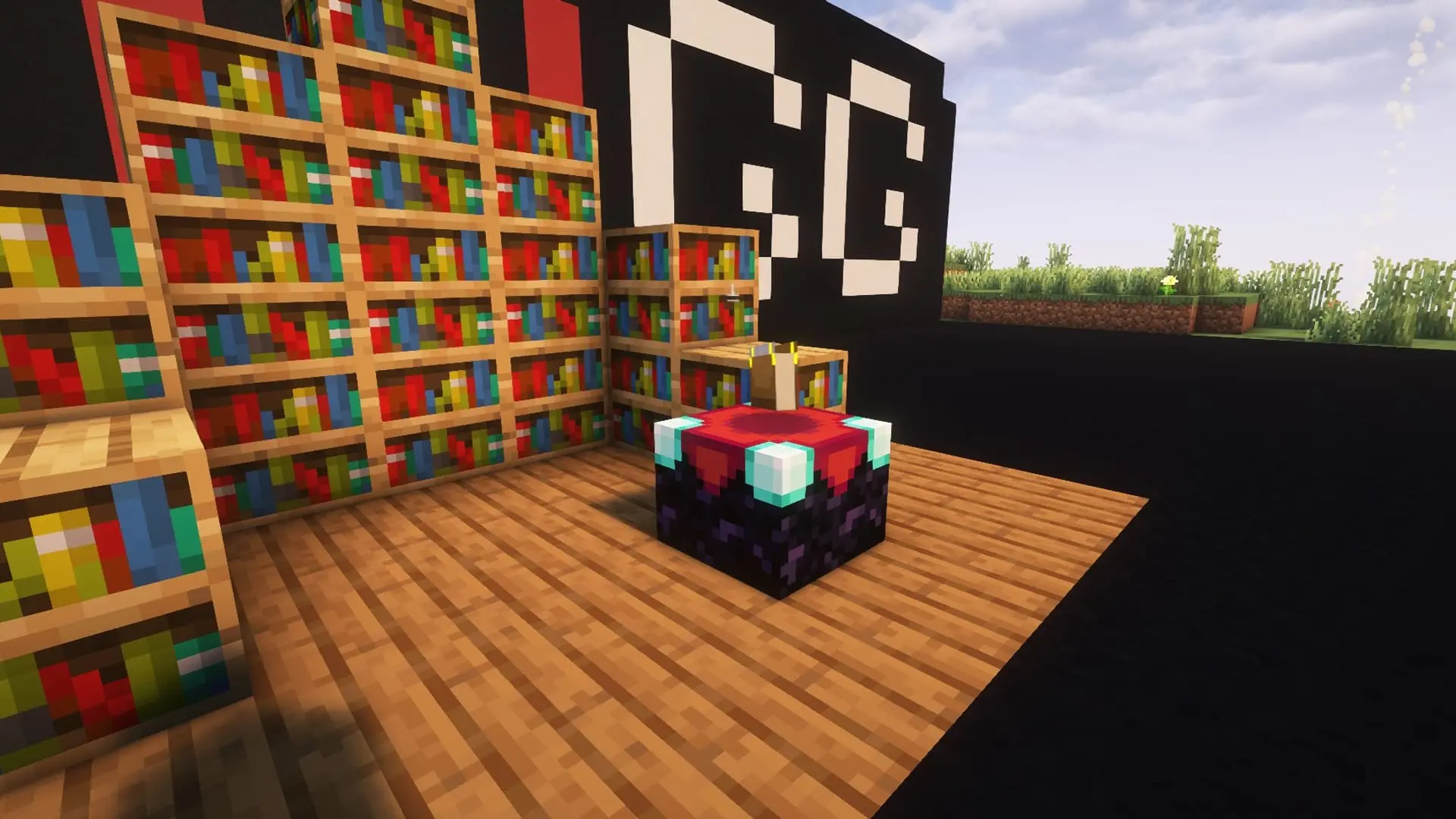 Minecraft. Как сделать книжную полку: размещение, зачарования и дизайн - изображение