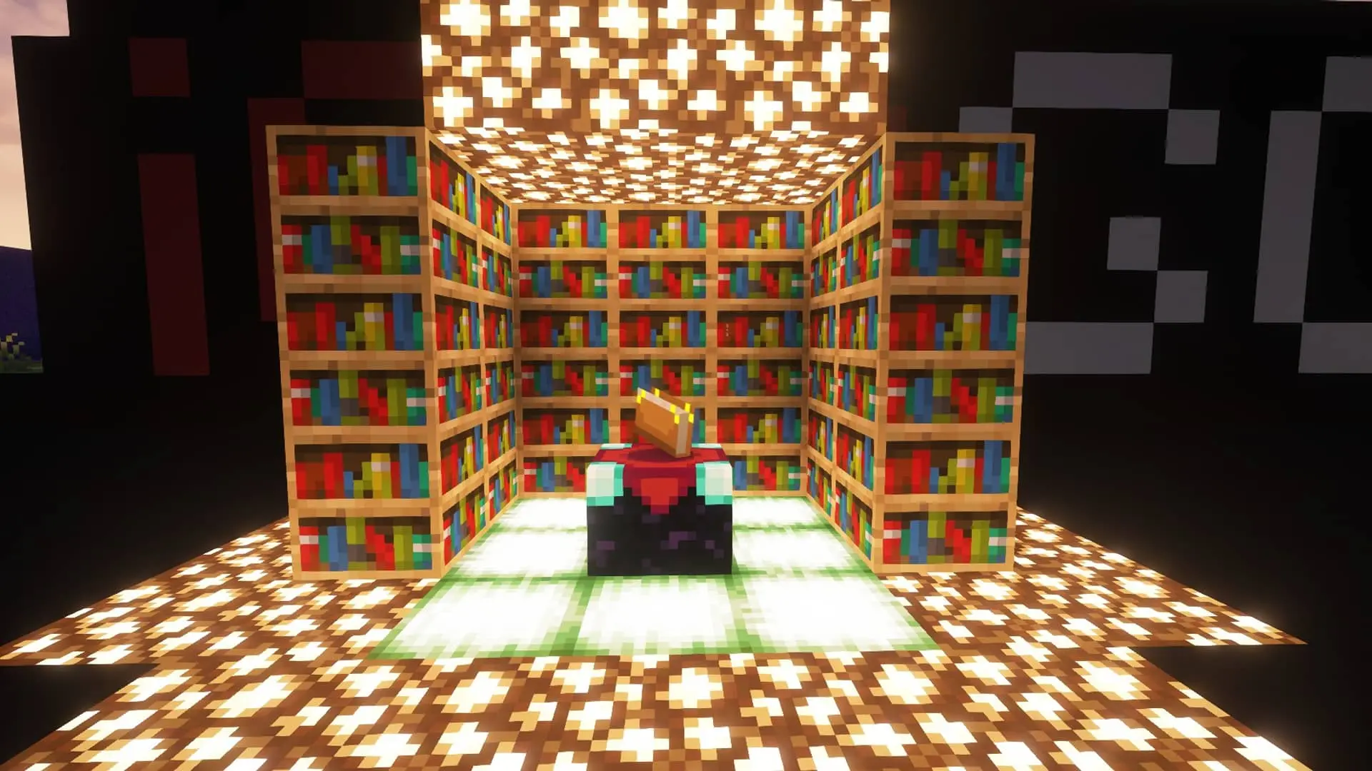 Minecraft. Как сделать книжную полку: размещение, зачарования и дизайн - изображение