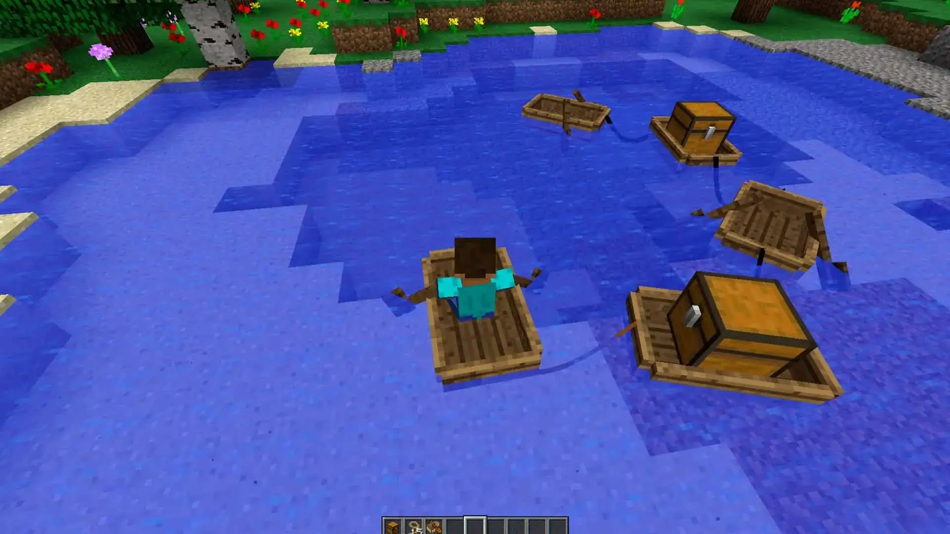 Minecraft. Как сделать лодку: простой крафт для путешествий по воде - изображение