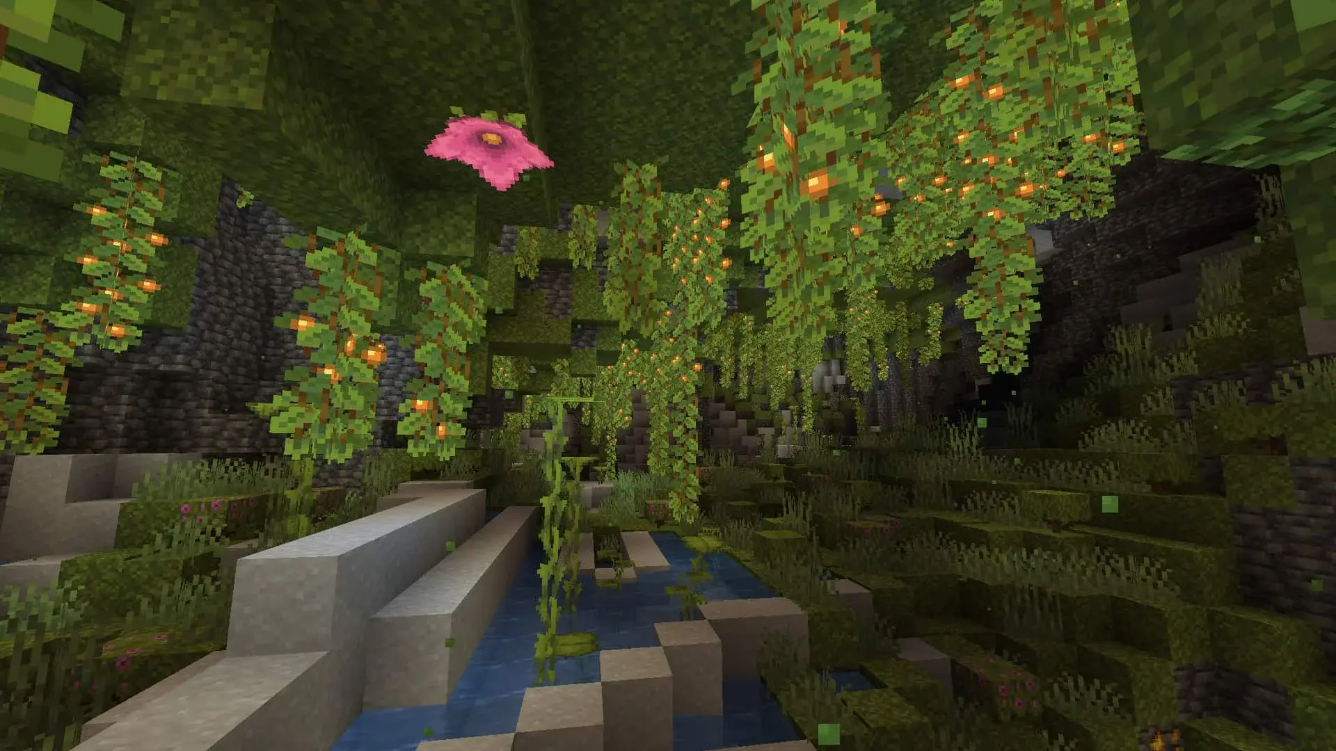 Пышные пещеры в Minecraft - изображение