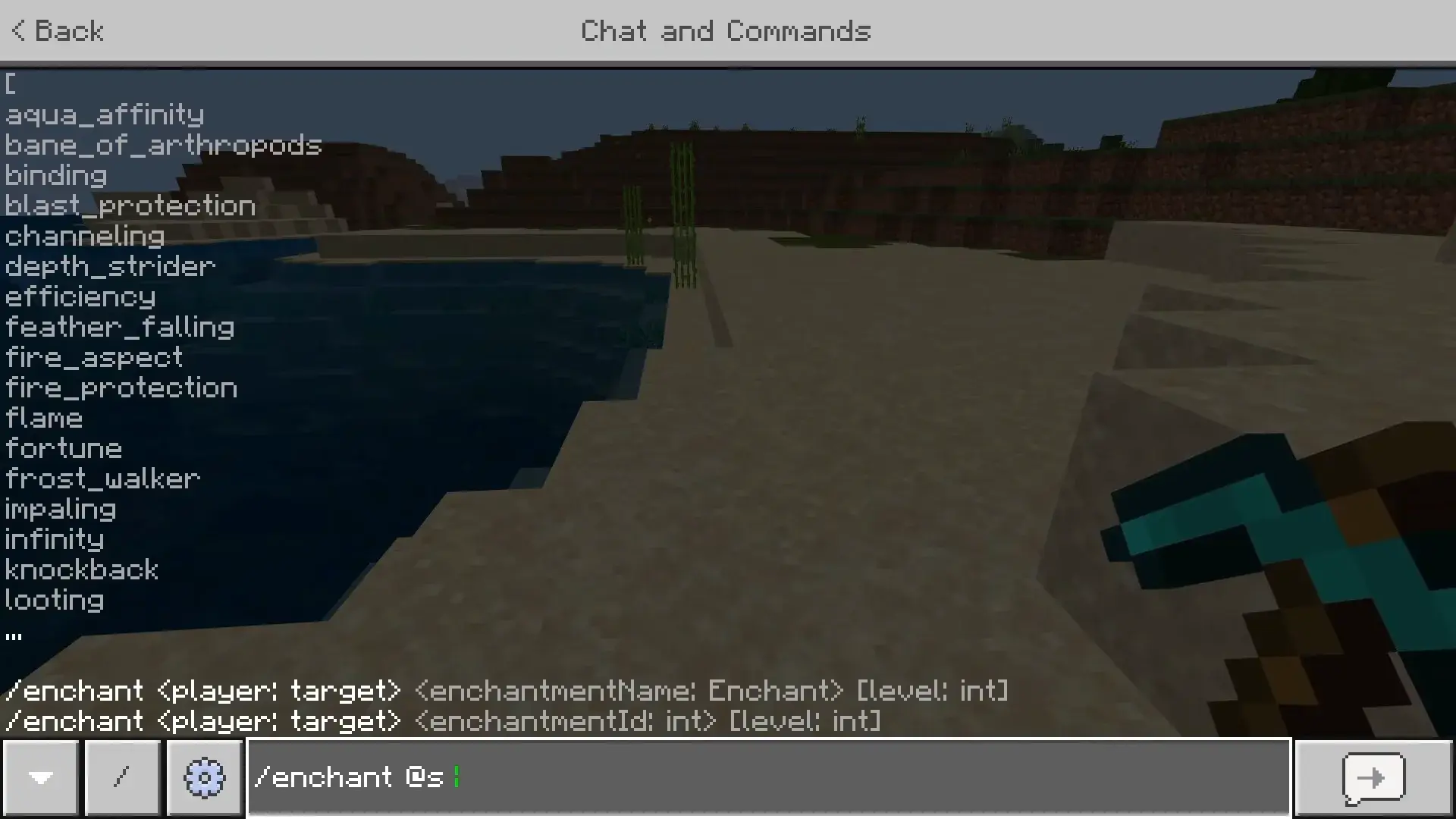 Команда на зачарование предметов в Minecraft - изображение