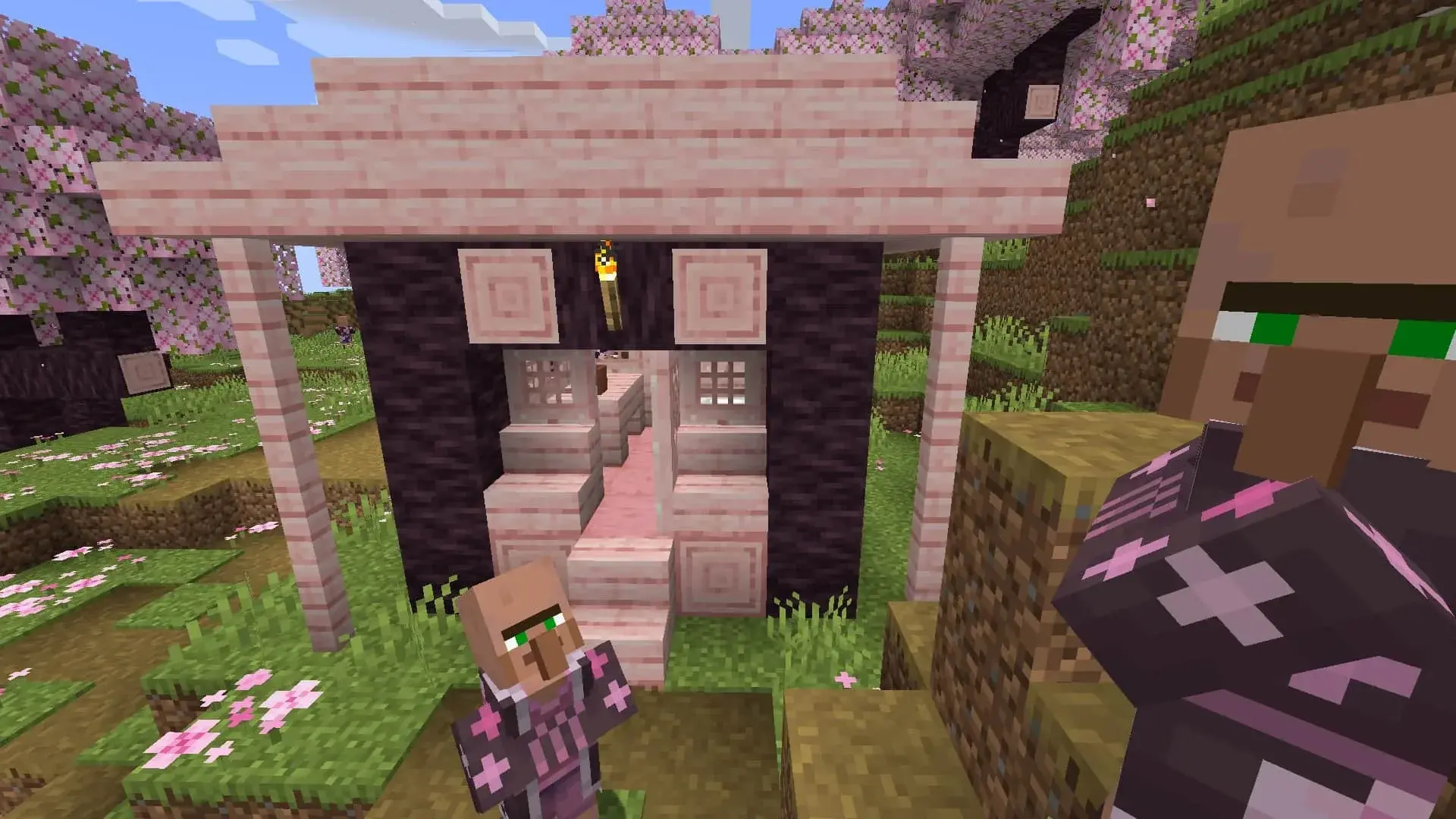 Вишнёвая роща в Minecraft: где найти и как использовать розовое дерево - изображение