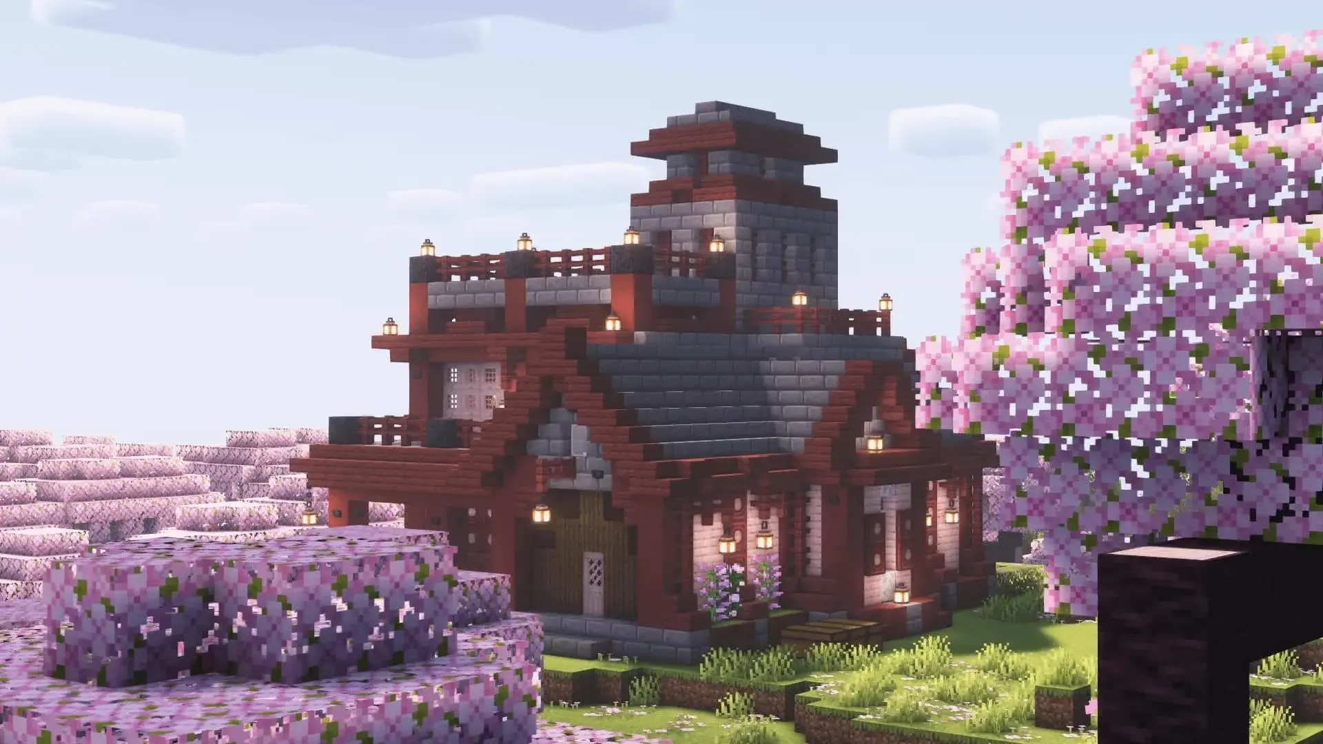 Вишнёвая роща в Minecraft: где найти и как использовать розовое дерево - изображение