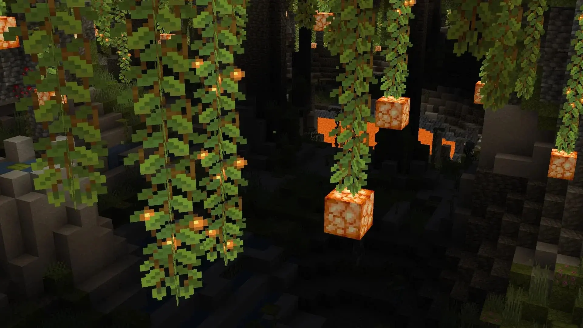Пышные пещеры в Minecraft - изображение