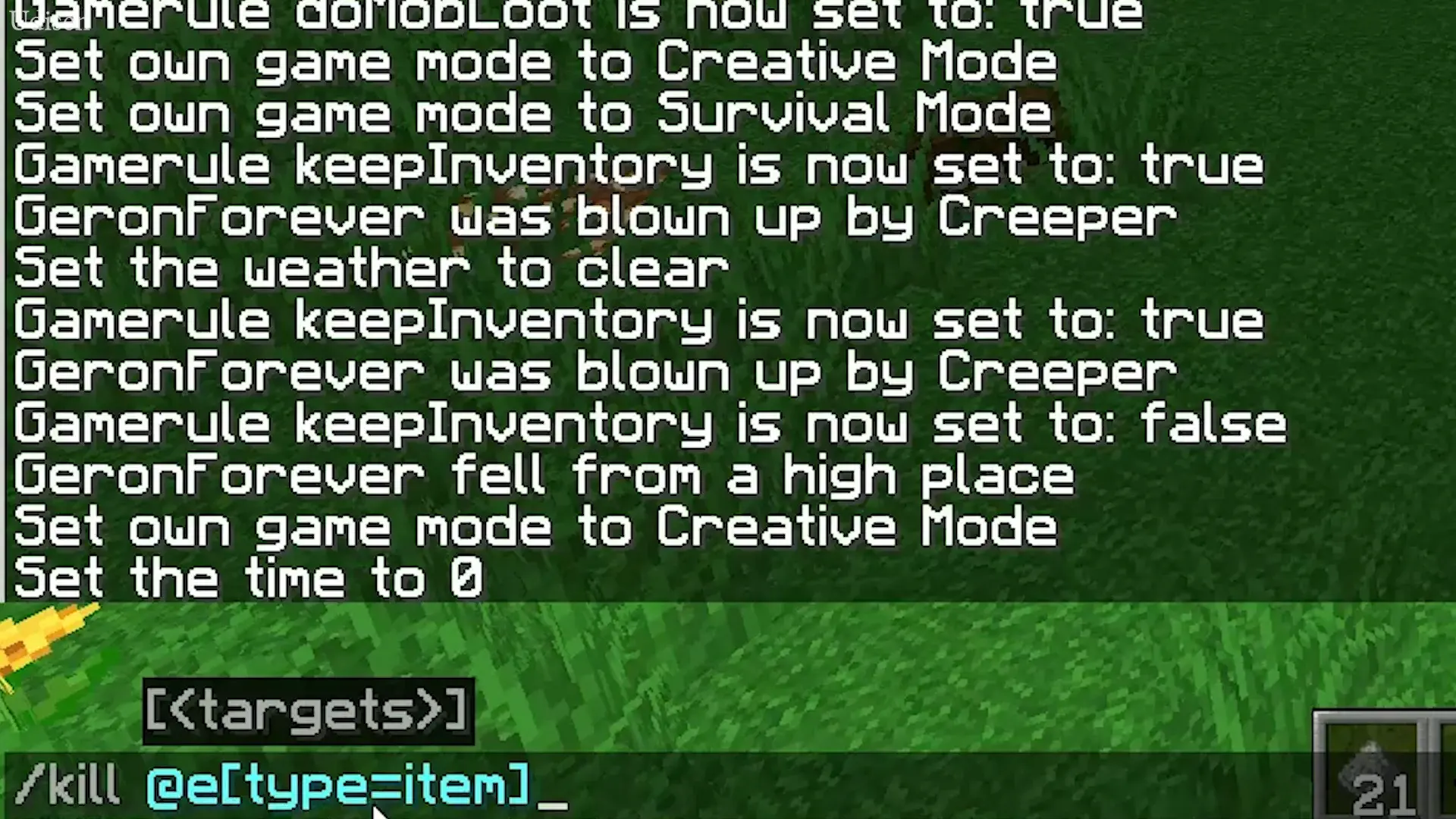 Как удалить все предметы на земле в Minecraft командой - изображение