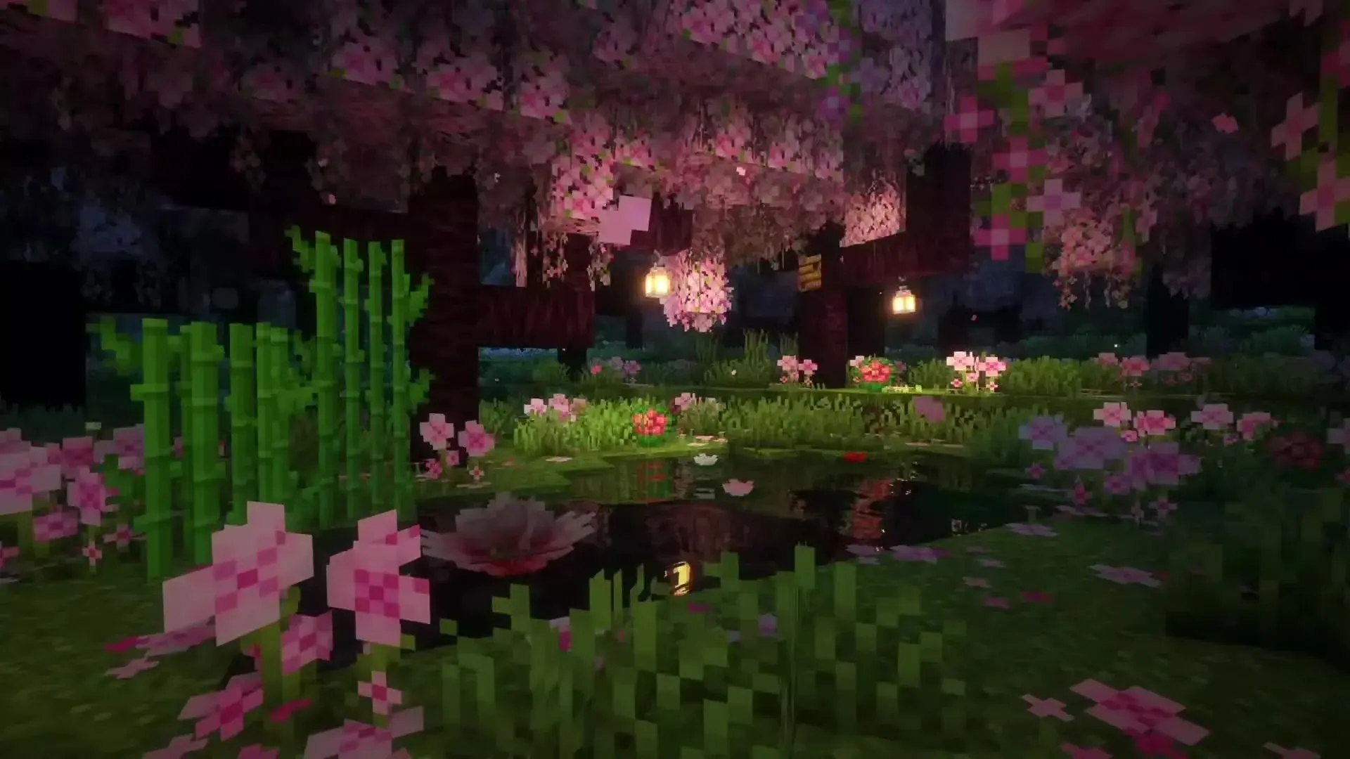 Вишнёвая роща в Minecraft: где найти и как использовать розовое дерево - изображение