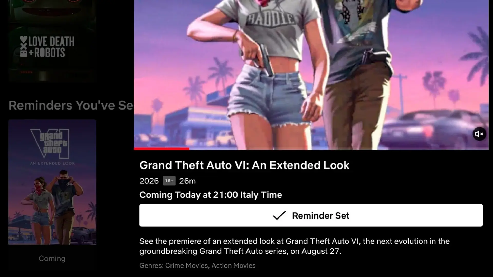 Показ GTA 6 на Netflix продлится 26 минут - изображение