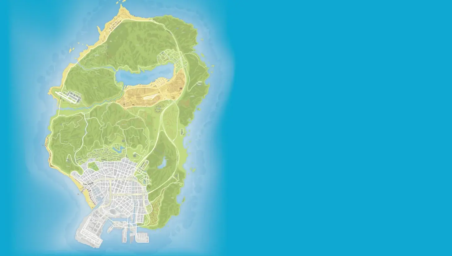 Карта GTA 5: районы Лос-Сантоса, гора Чилиад и острова - изображение
